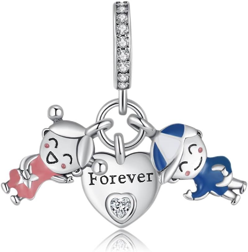 VALGACLS Mom Wife Daughter Love Heart Wedding Rings Charms 925 Sterling Silver Charms for Bracelets Necklace Valentine's Day Mother's Day Jewelry Charm for Women - Image 1